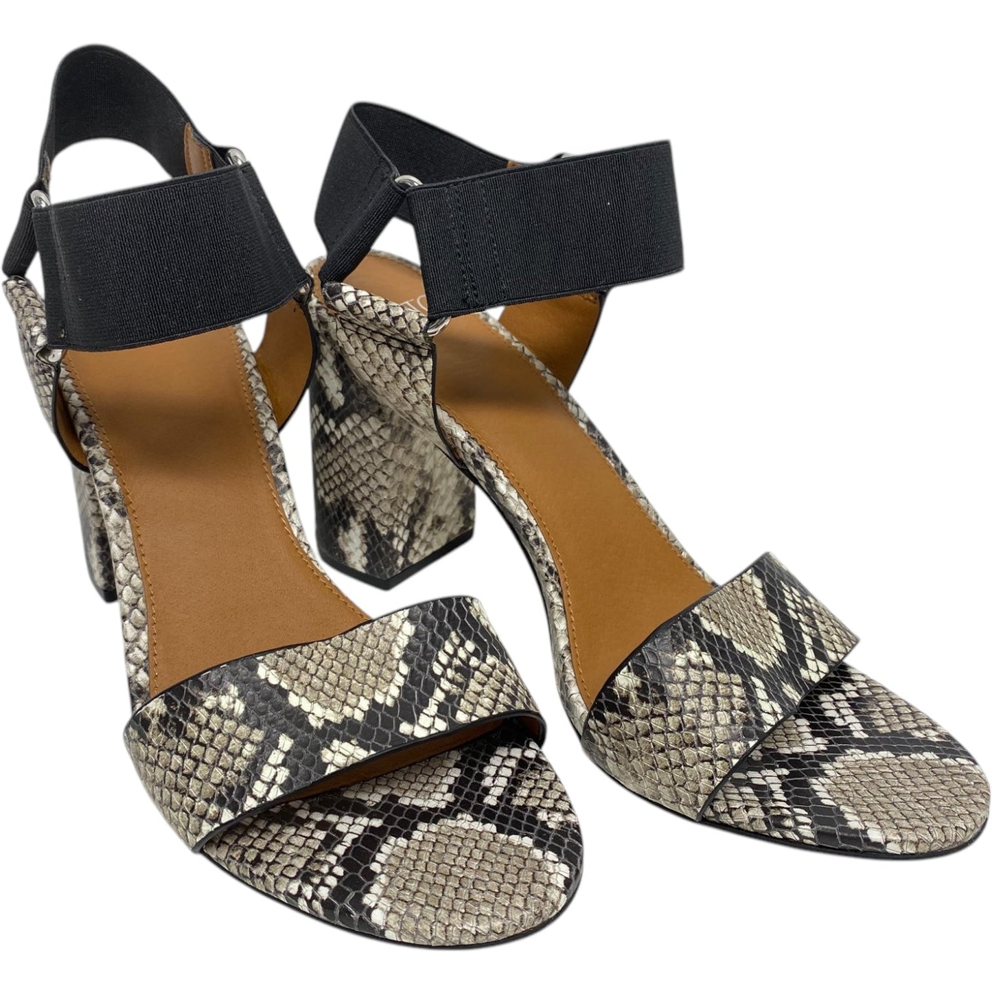 Sandals Heels Block By Franco Sarto In Snakeskin Print, Size: 10