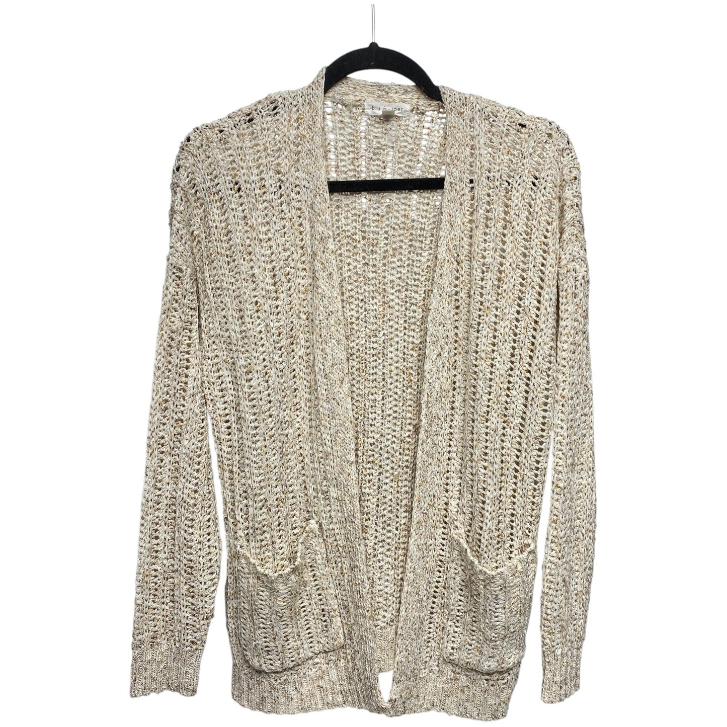 Sweater Cardigan By Blu Pepper In Cream, Size: S