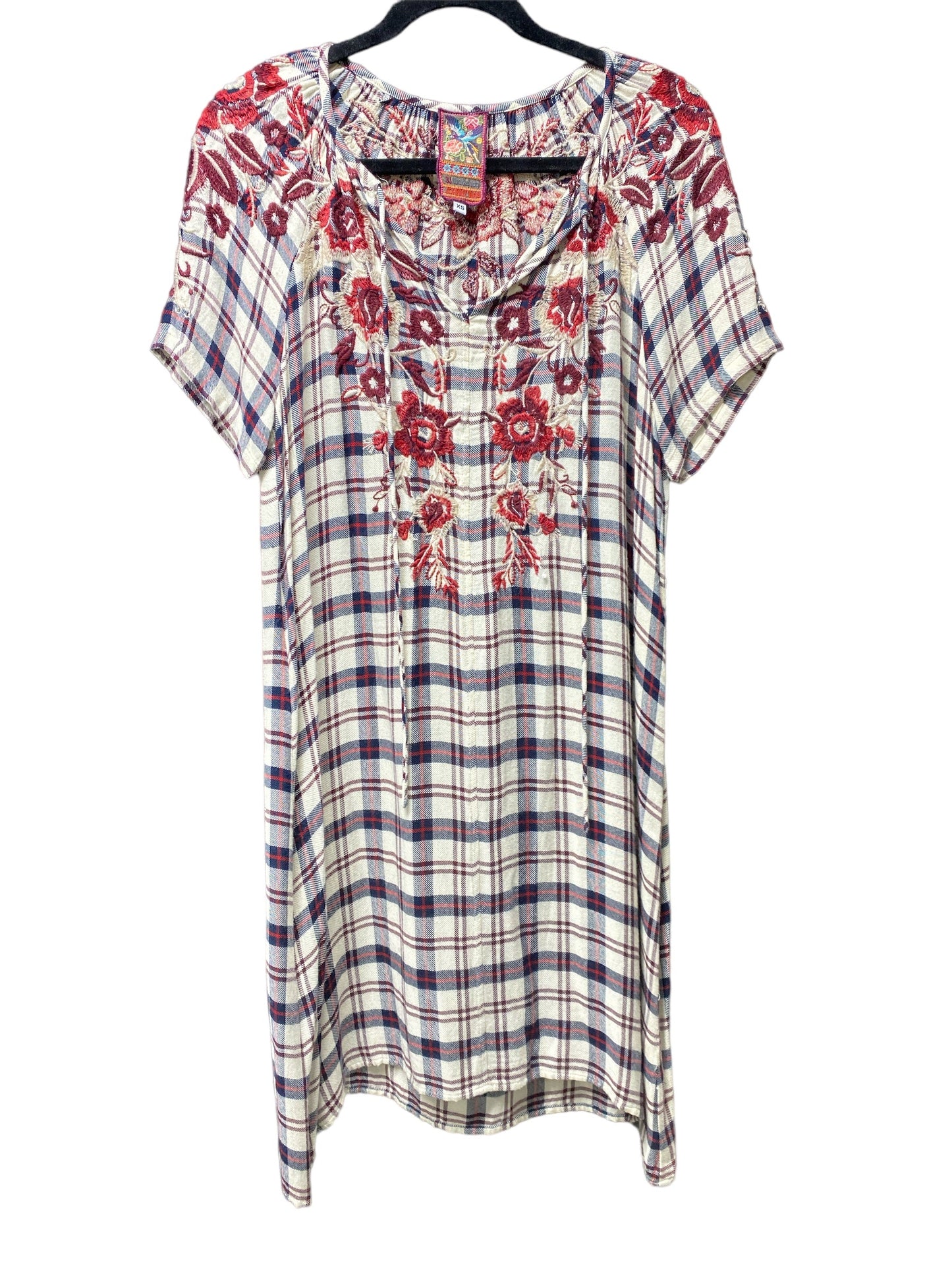 Plaid Pattern Dress Designer Johnny Was, Size Xs