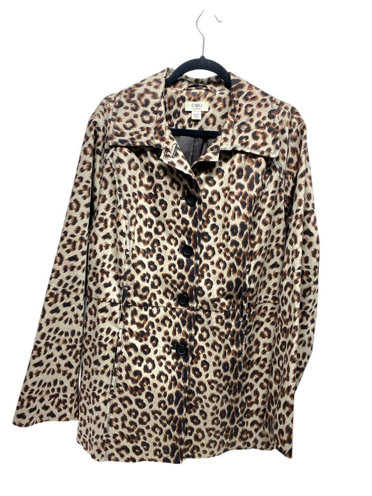 Coat Trench Coat By Cato In Animal Print, Size: 18