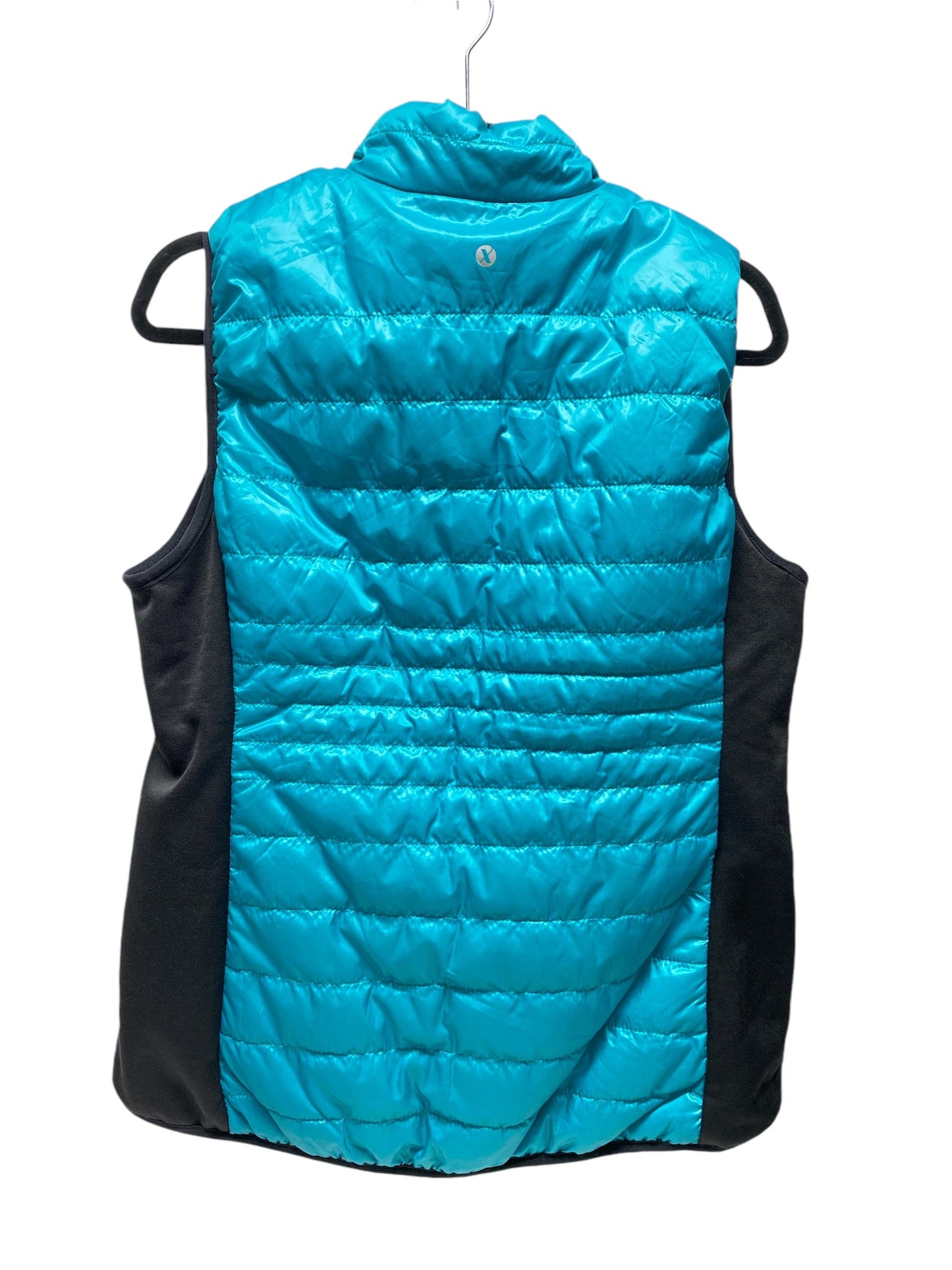 Vest Puffer & Quilted By Xersion In Black & Blue, Size: L