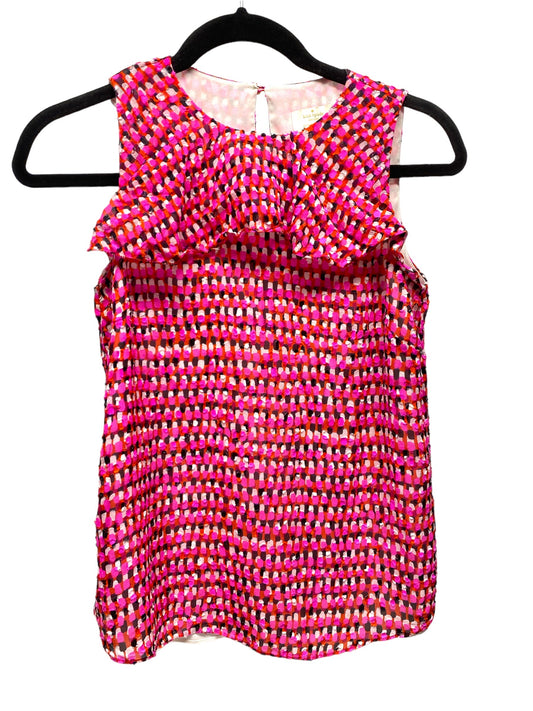 Pink & Red Top Sleeveless Designer Kate Spade, Size Xxs