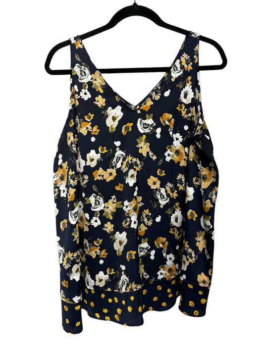 Top Sleeveless By Lane Bryant In Blue & Yellow, Size: 14