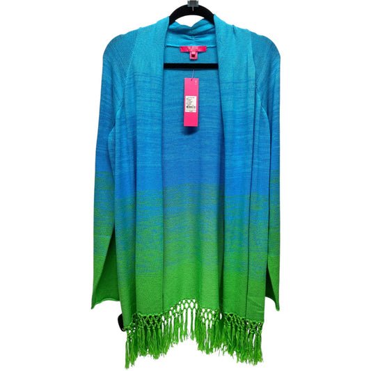 Sweater Cardigan Designer By Lilly Pulitzer In Blue & Green, Size: M