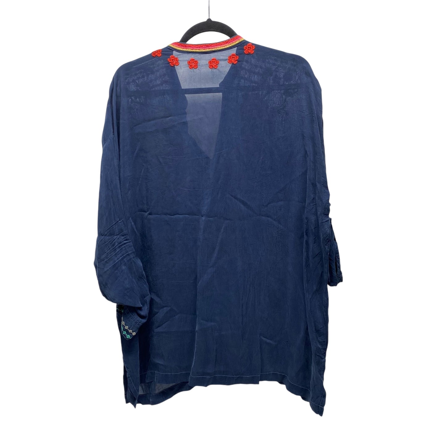 Top Long Sleeve Designer By Johnny Was In Navy, Size: S