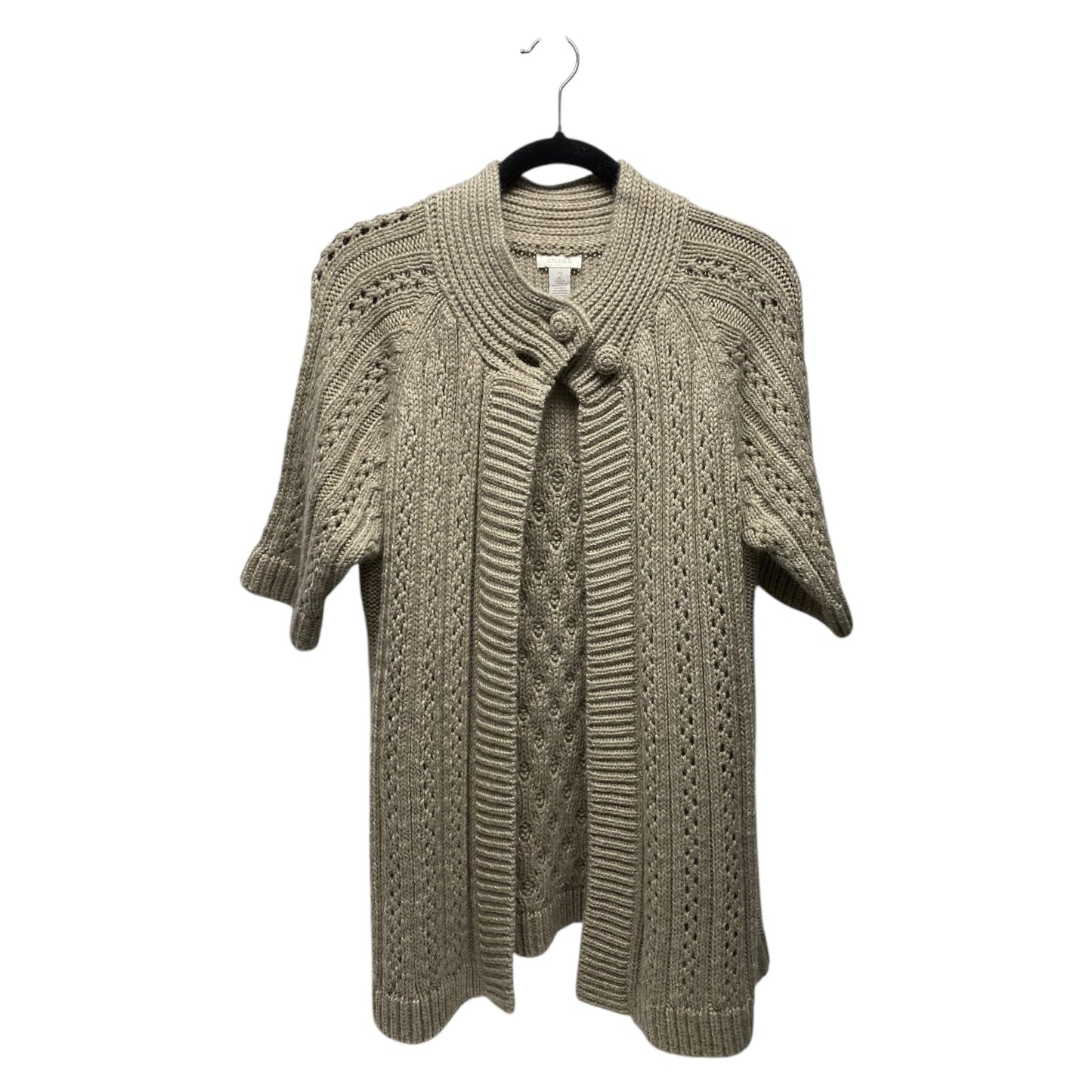 Sweater Cardigan By Chicos In Beige, Size: L