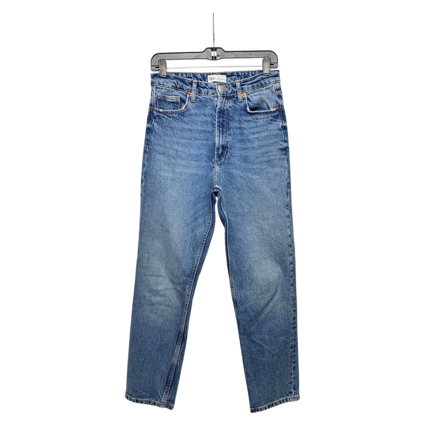 Jeans Straight By Zara In Blue Denim, Size: 6