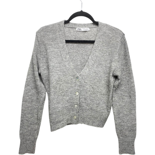 Sweater Cardigan By Zara In Grey, Size: M