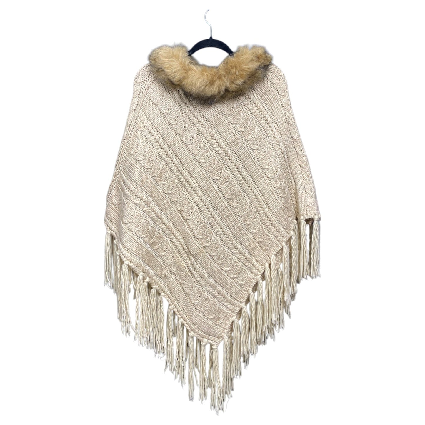 Poncho By Clothes Mentor In Tan, Size: Osfm