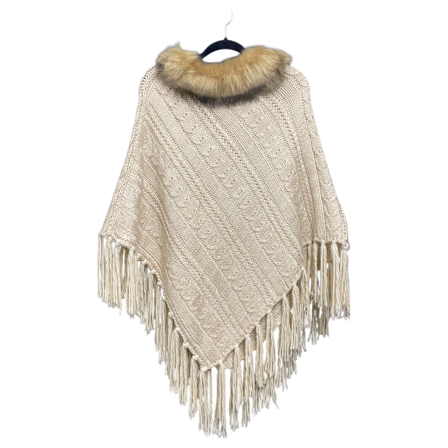 Poncho By Clothes Mentor In Tan, Size: Osfm