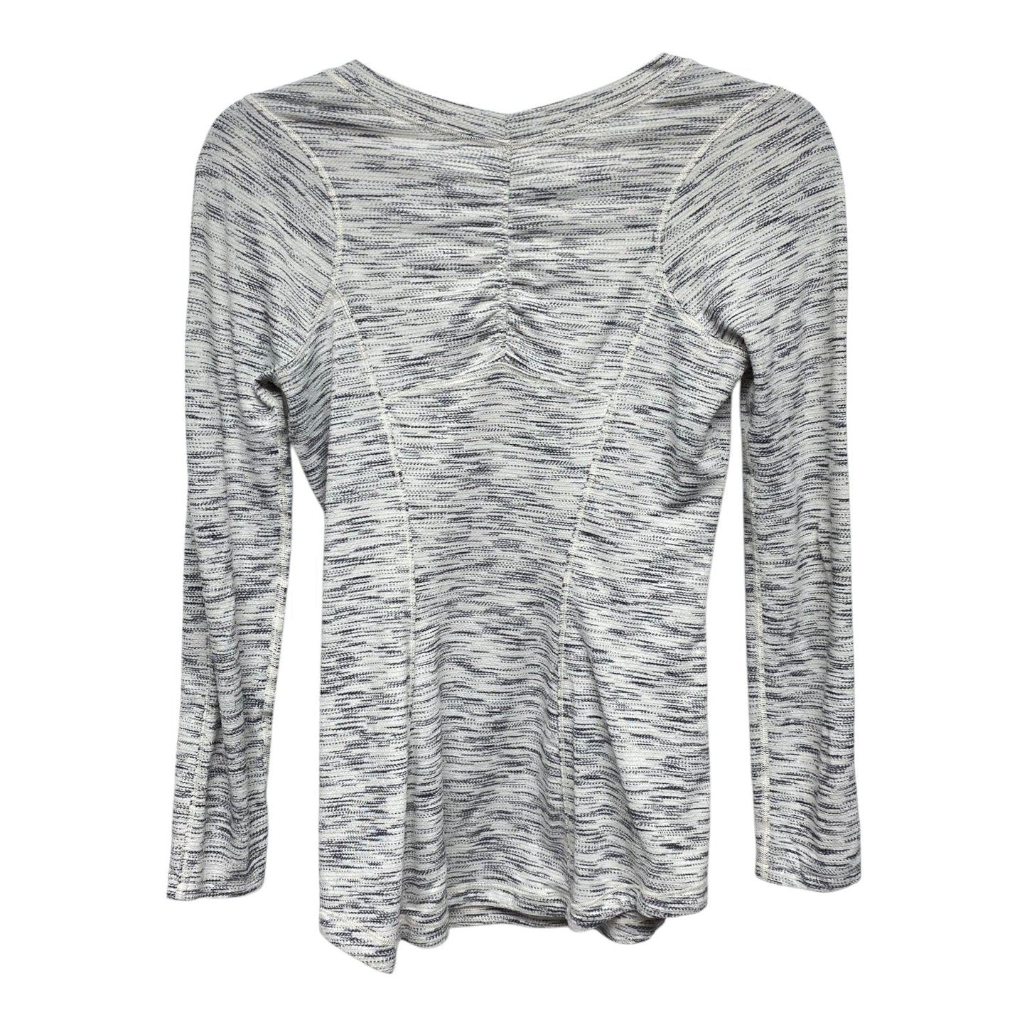 Athletic Top Long Sleeve Crewneck By Lululemon In Grey & White, Size: M