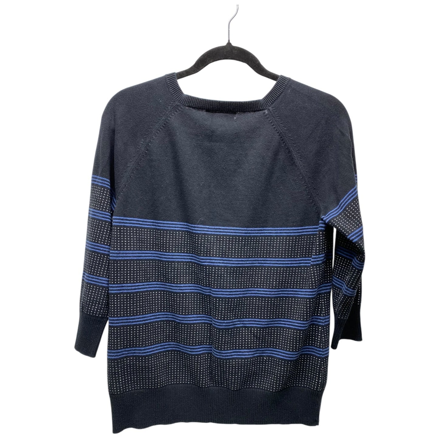 Sweater By Liz Claiborne In Black & Blue, Size: L