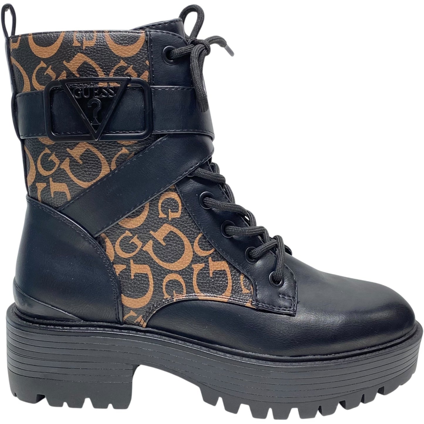 Boots Combat By Guess In Black & Gold, Size: 6