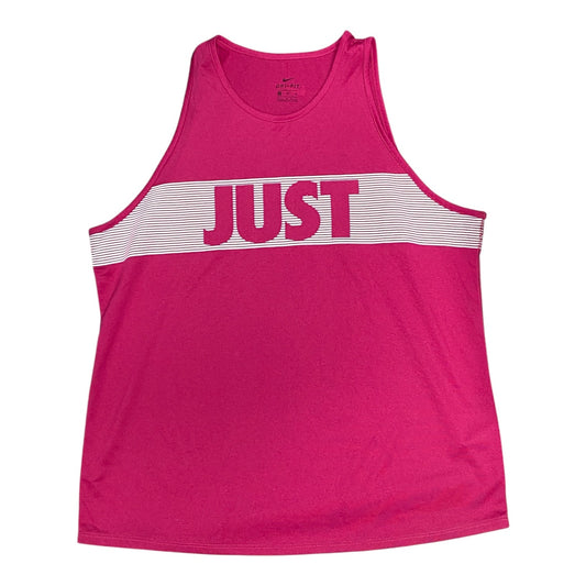 Athletic Tank Top By Nike In Pink & White, Size: Xl