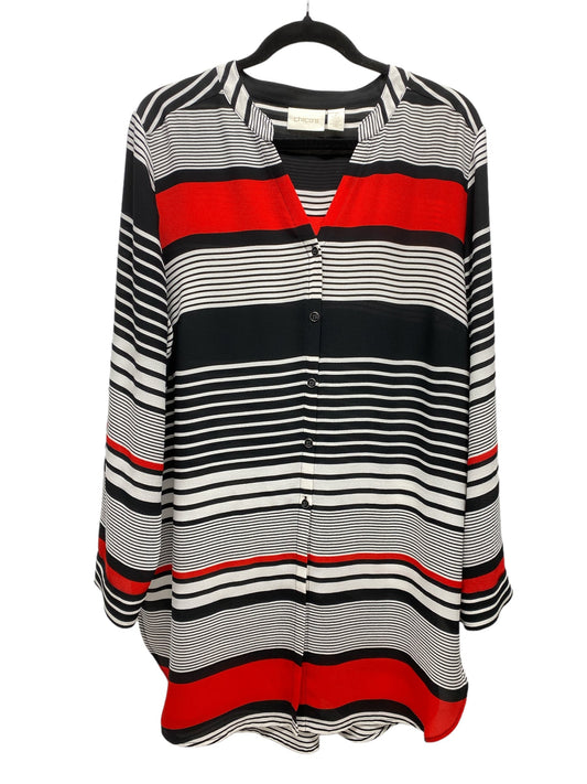 Top Long Sleeve By Chicos In Striped Pattern, Size: L