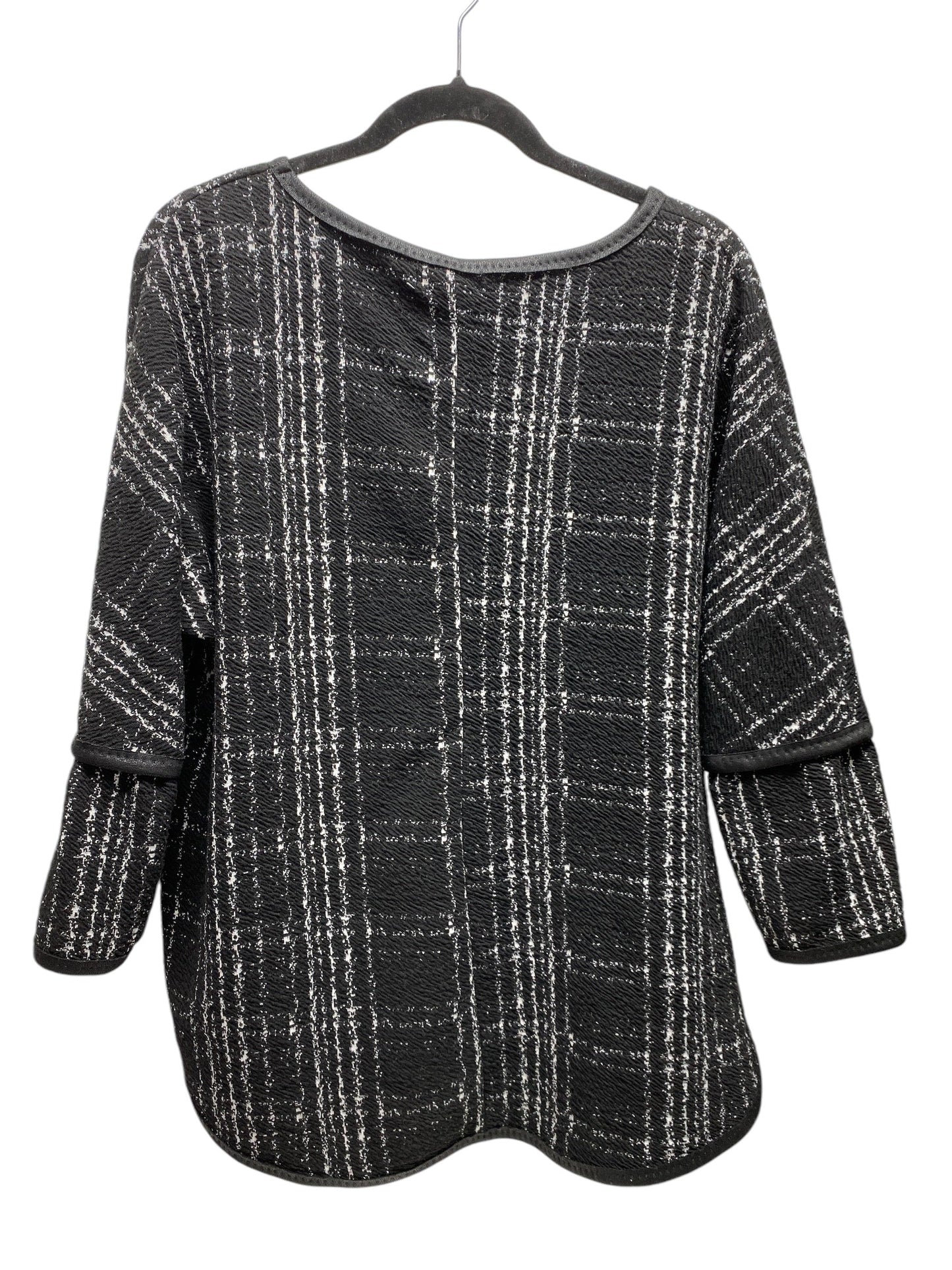 Top Long Sleeve By Max Studio In Black & White, Size: L