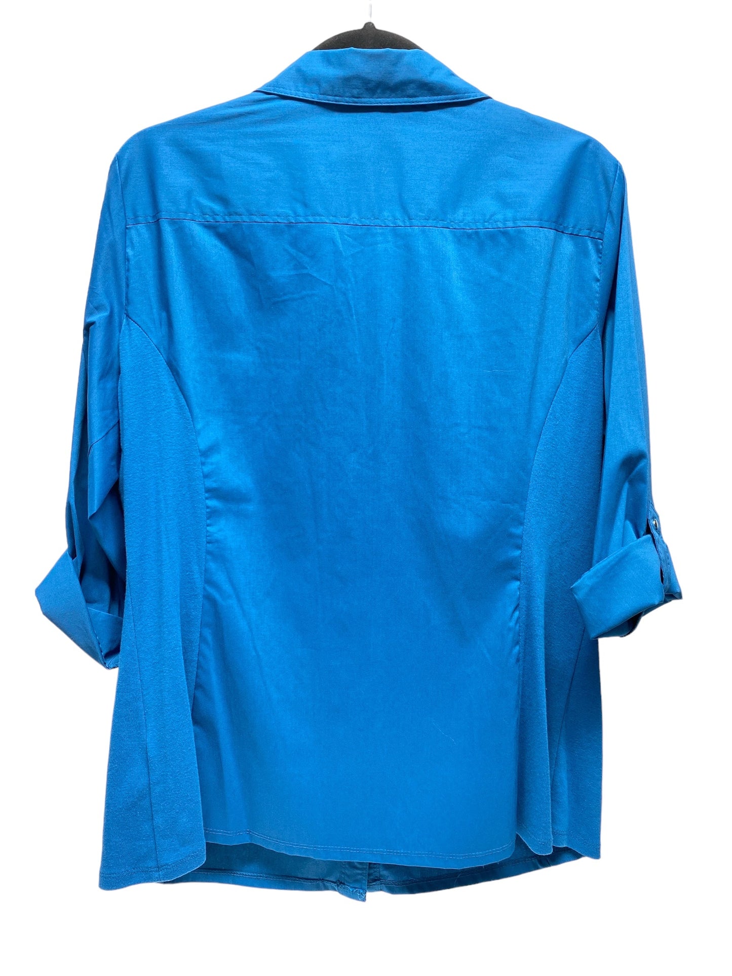 Blouse 3/4 Sleeve By Zac And Rachel In Teal, Size: Xl