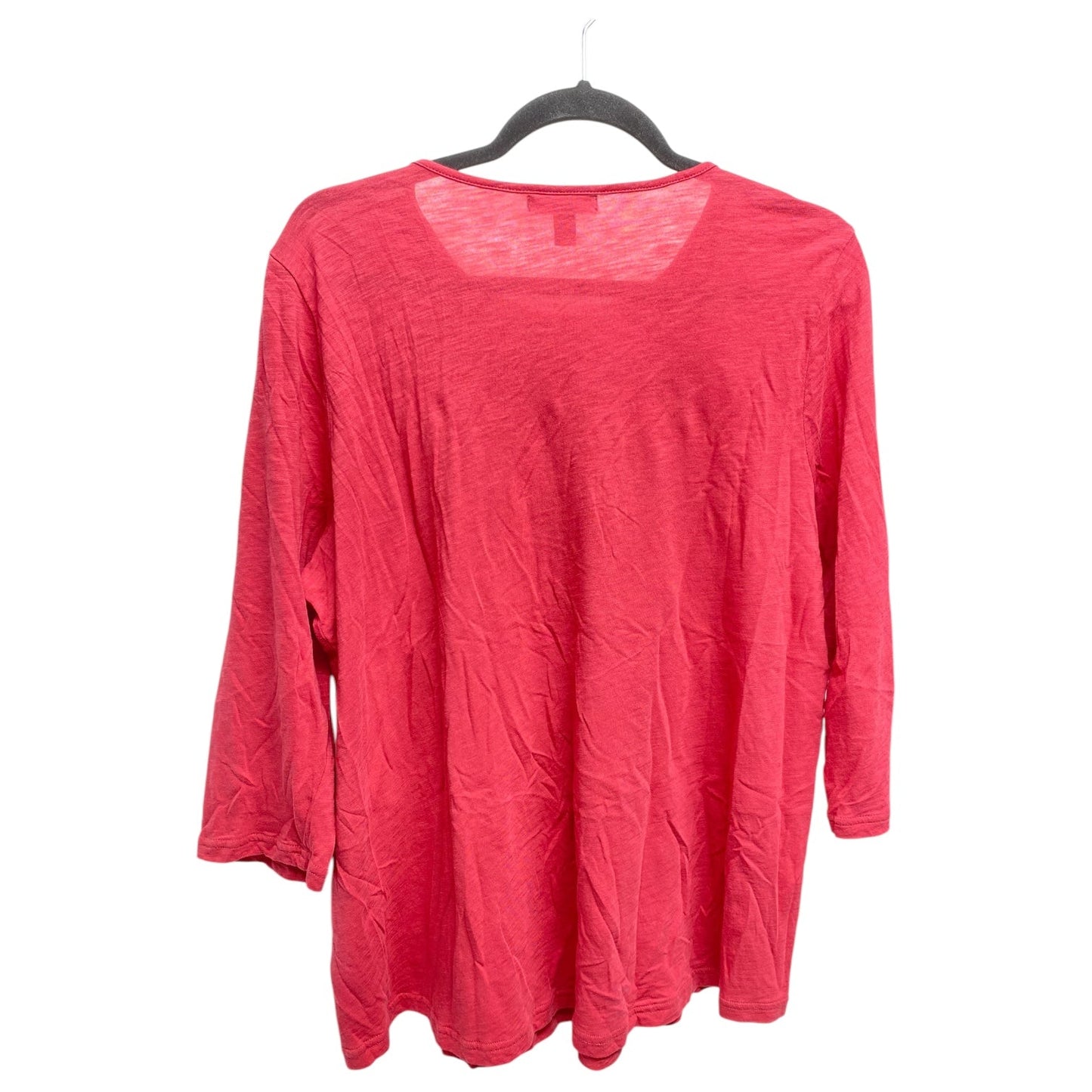 Top 3/4 Sleeve By Chaps In Pink, Size: 2x