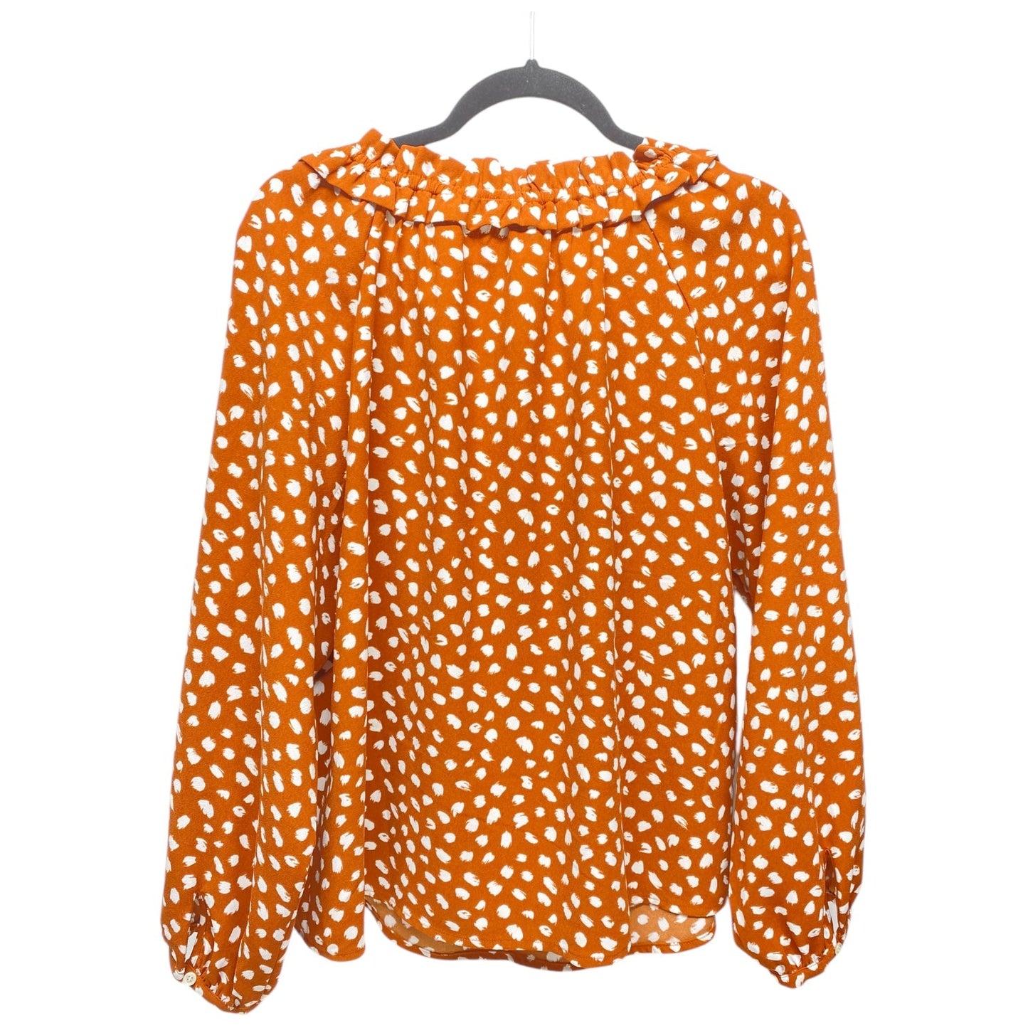 Top Long Sleeve By J. Crew In Orange & White, Size: L