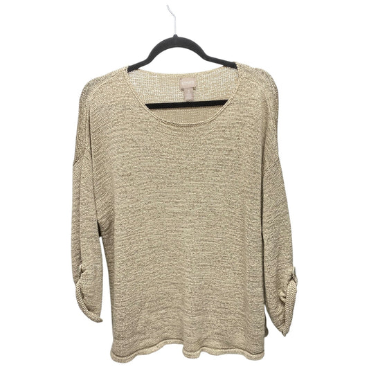 Sweater By Chicos In Tan, Size: Xl