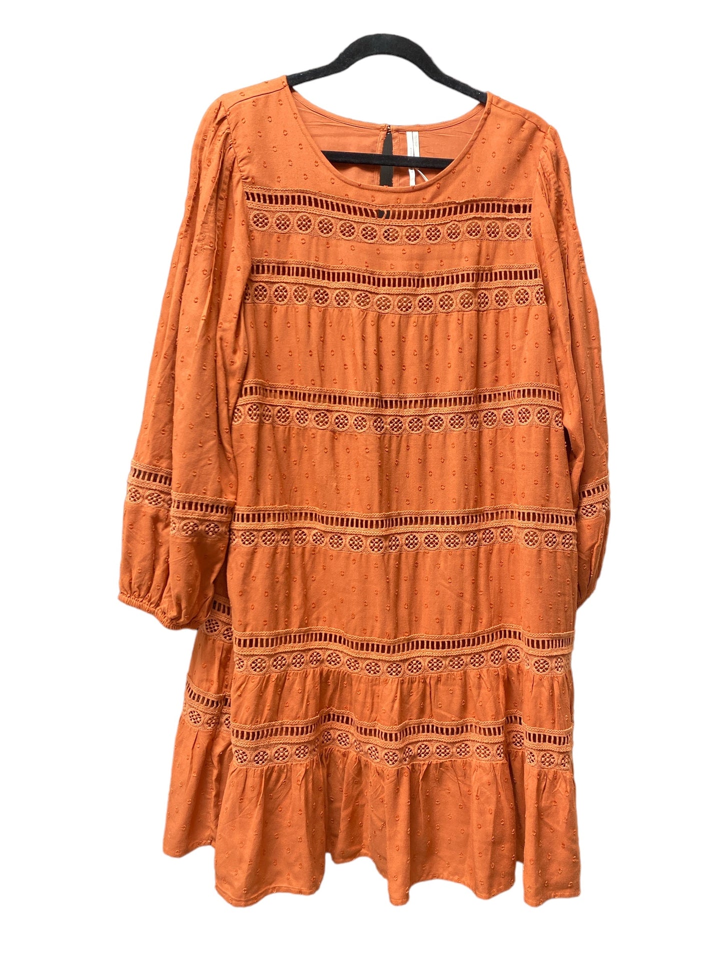 Orange Dress Casual Short Anthropologie, Size Xl