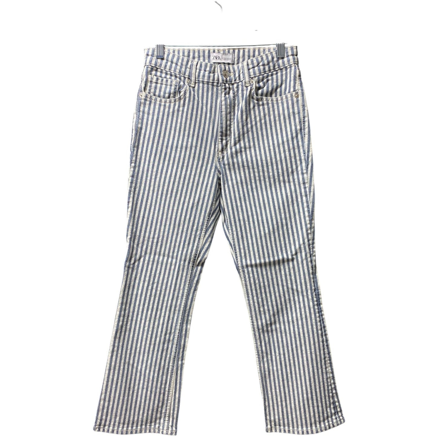 Jeans Flared By Zara In Striped Pattern, Size: 6