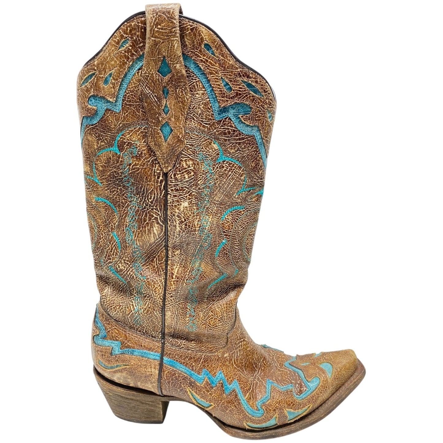 Boots Western By Corral In Blue & Brown, Size: 8.5