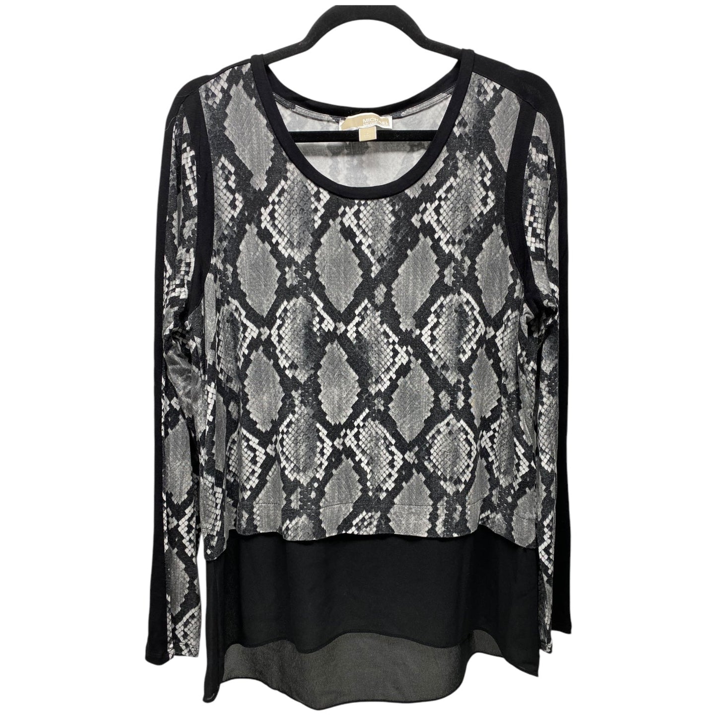 Top Long Sleeve By Michael By Michael Kors In Snakeskin Print, Size: L