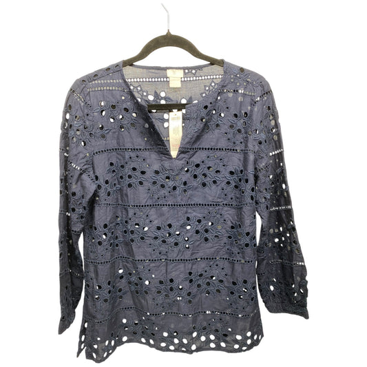 Top 3/4 Sleeve By Chicos In Navy, Size: S