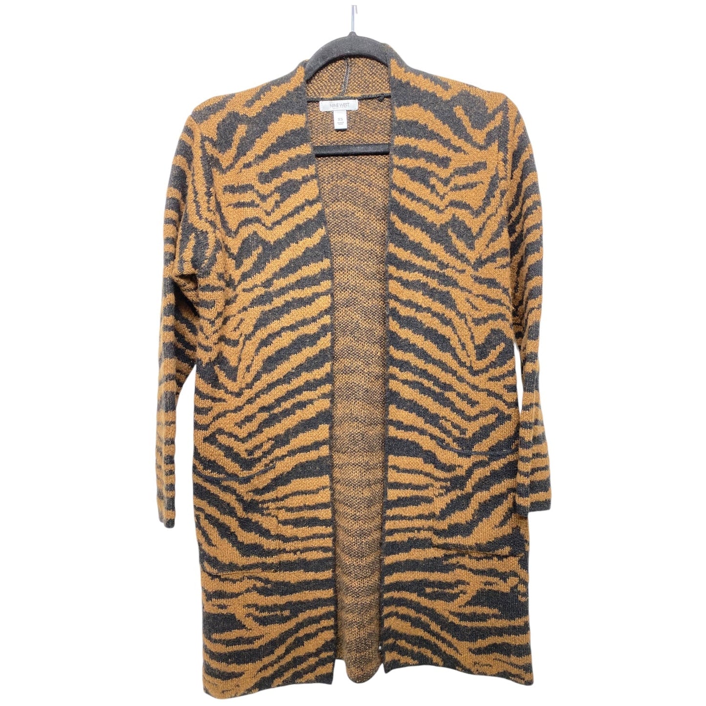 Cardigan By Nine West In Animal Print, Size: Xs