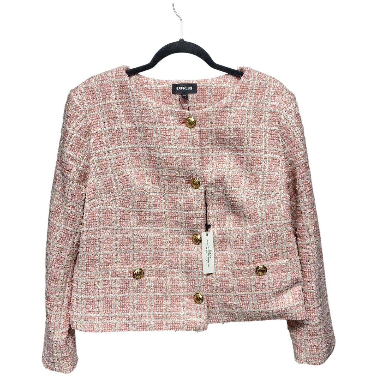 Blazer By Express In Pink & White, Size: Xl