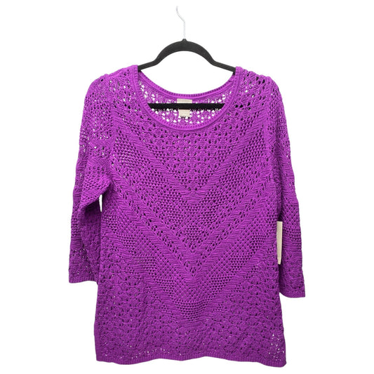 Sweater By Chicos In Purple, Size: M