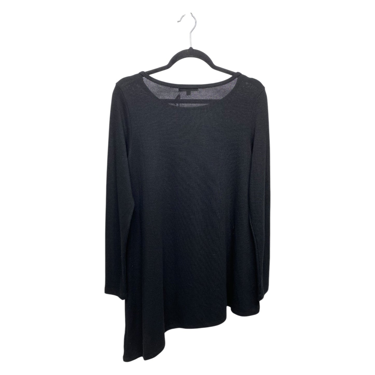 Top Long Sleeve By Joan Vass In Black, Size: M