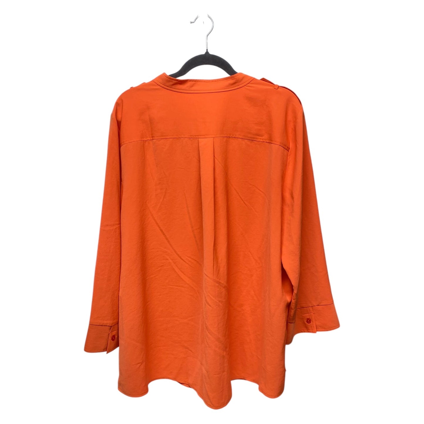 Top Long Sleeve By Chicos In Orange, Size: Xxl