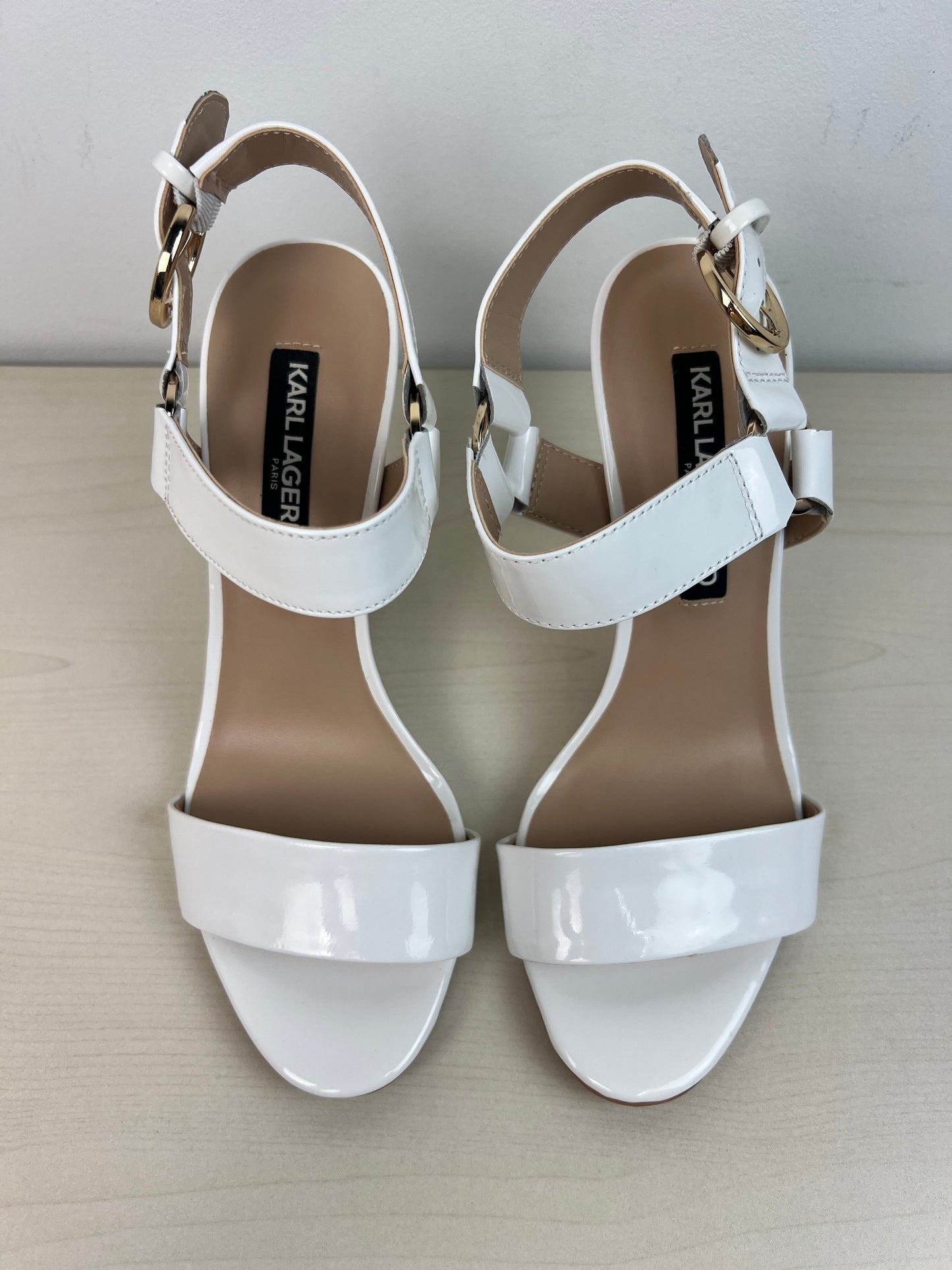 Shoes Designer By Karl Lagerfeld In White, Size: 7.5