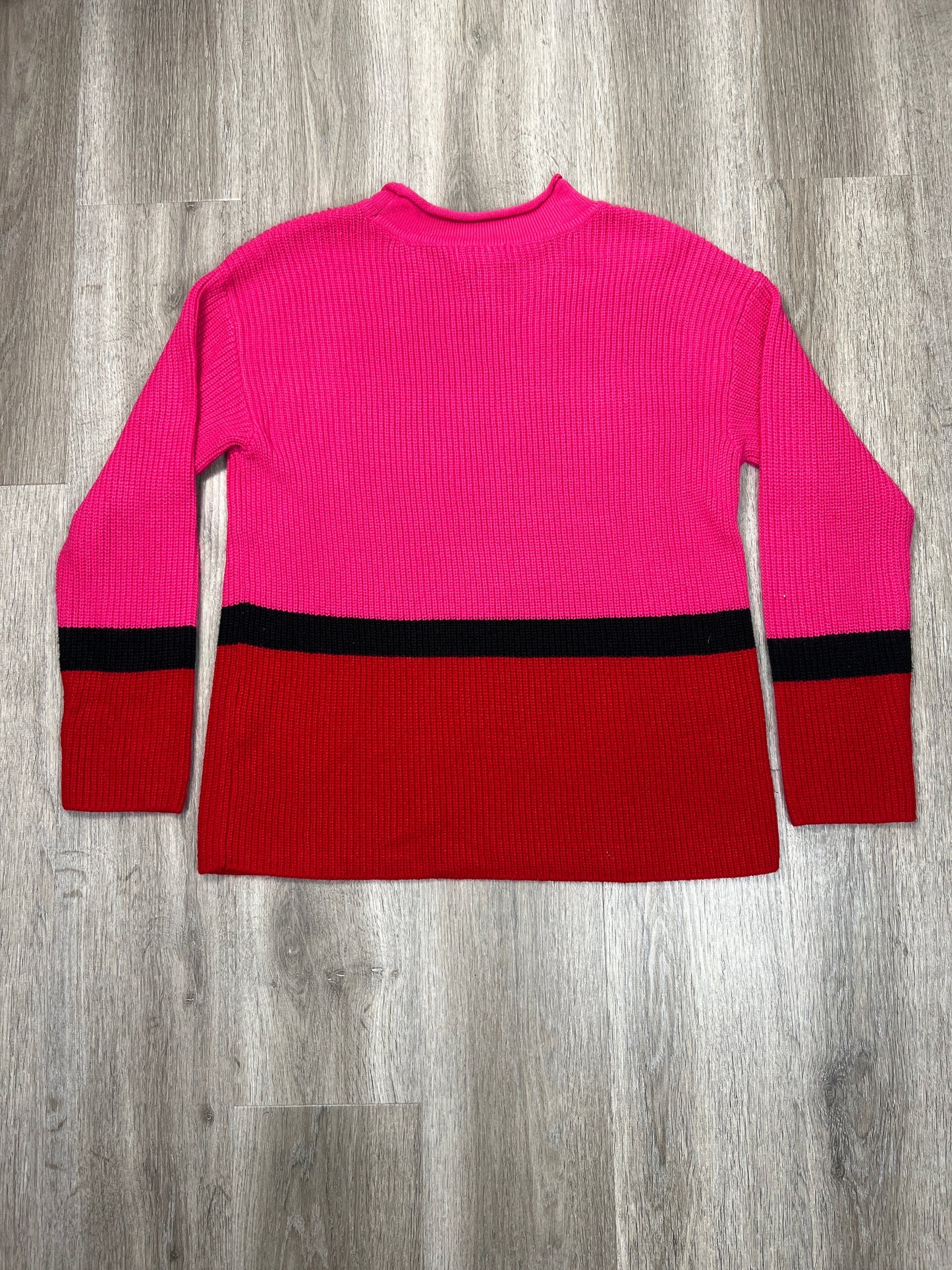 Sweater By Karl Lagerfeld In Pink & Red, Size: L