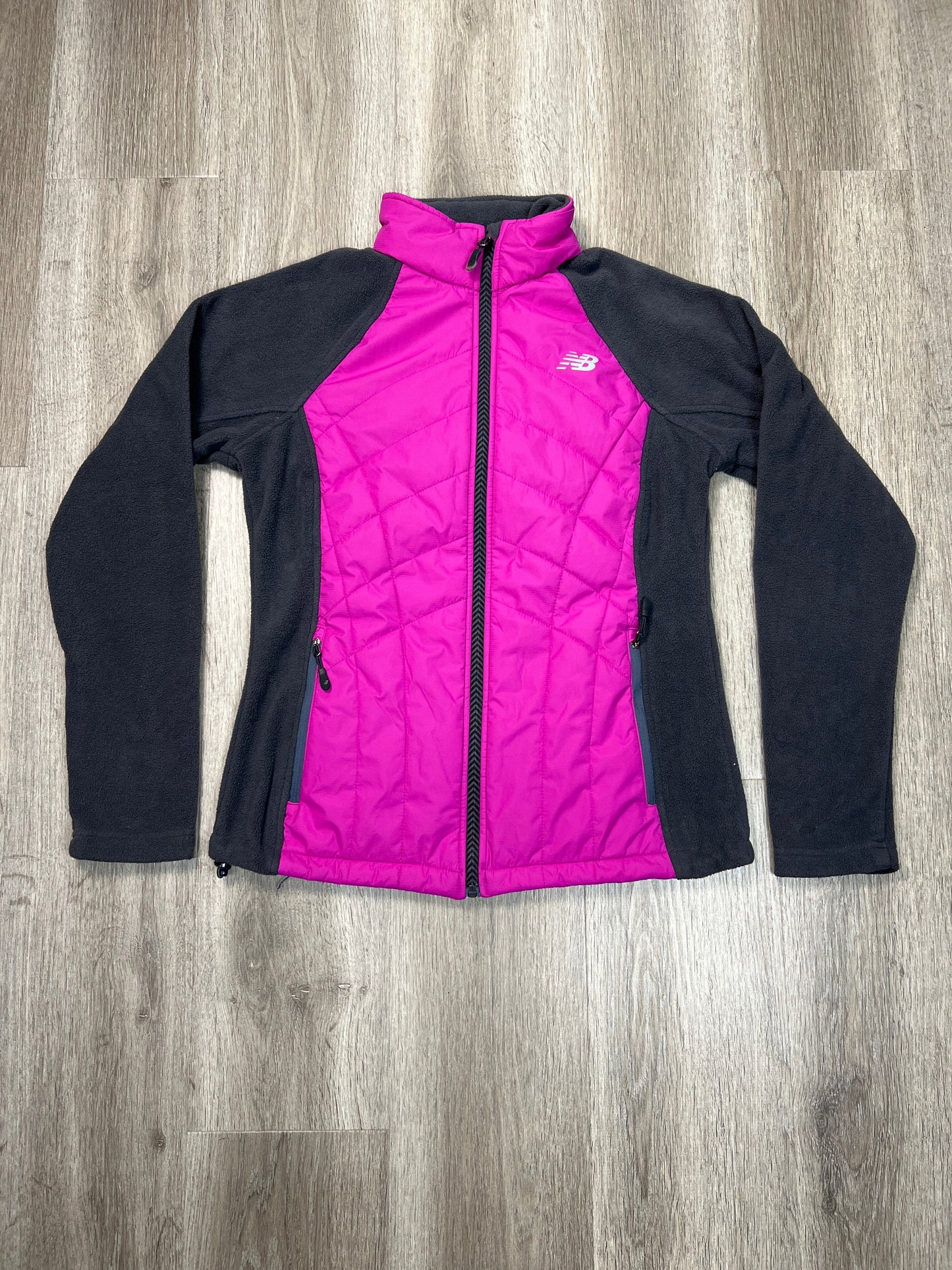 Jacket Fleece By New Balance In Grey & Pink, Size: S