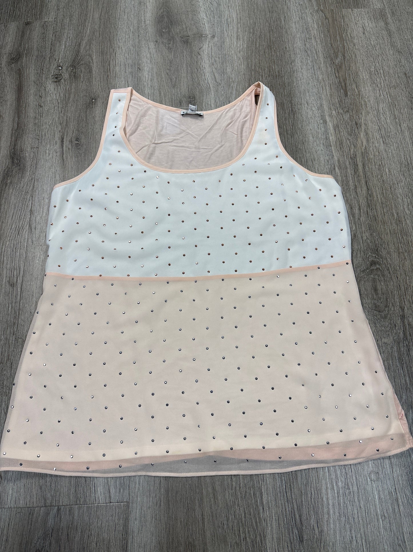 Top Sleeveless By Express In Pink & White, Size: L