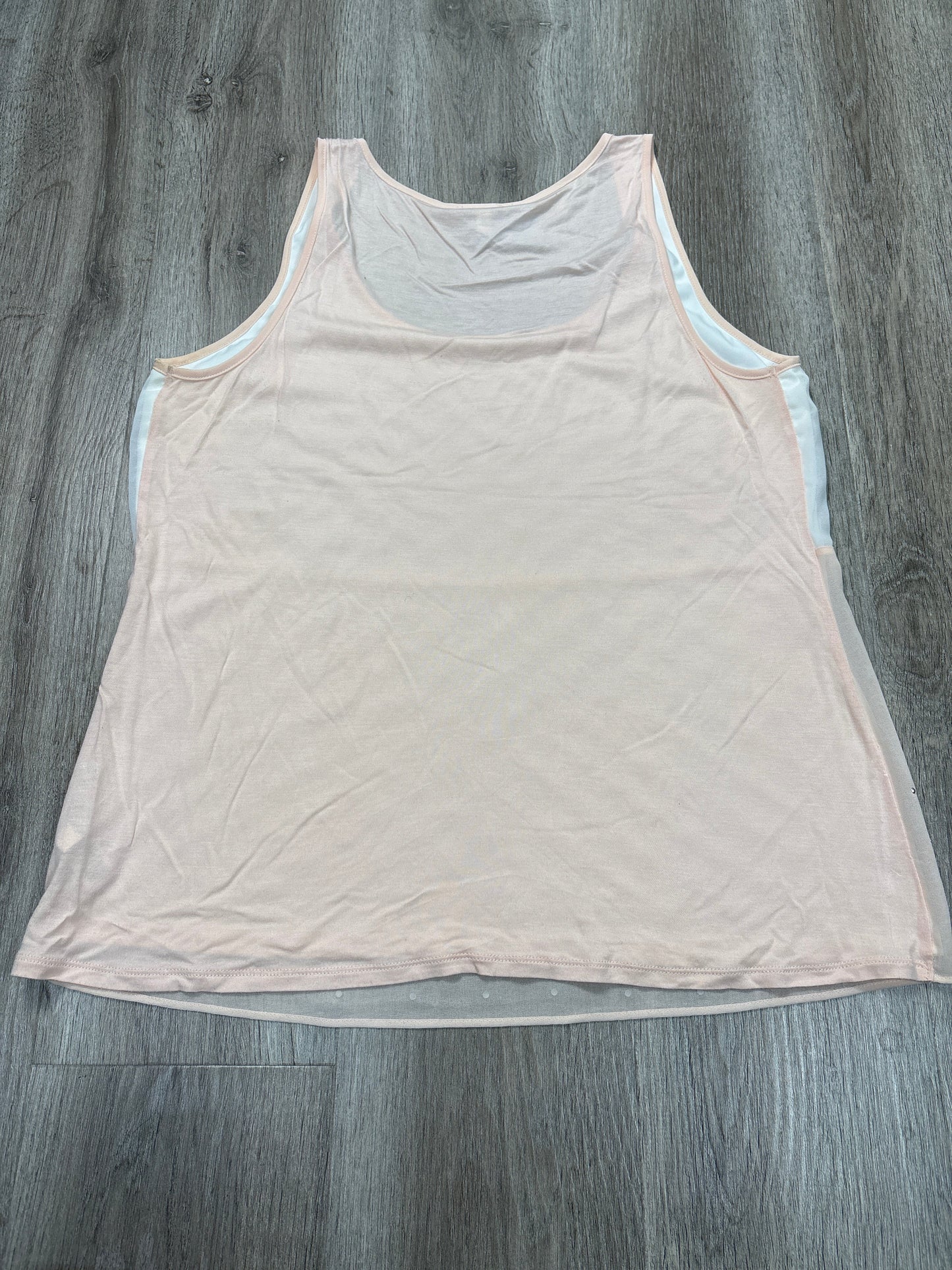 Top Sleeveless By Express In Pink & White, Size: L