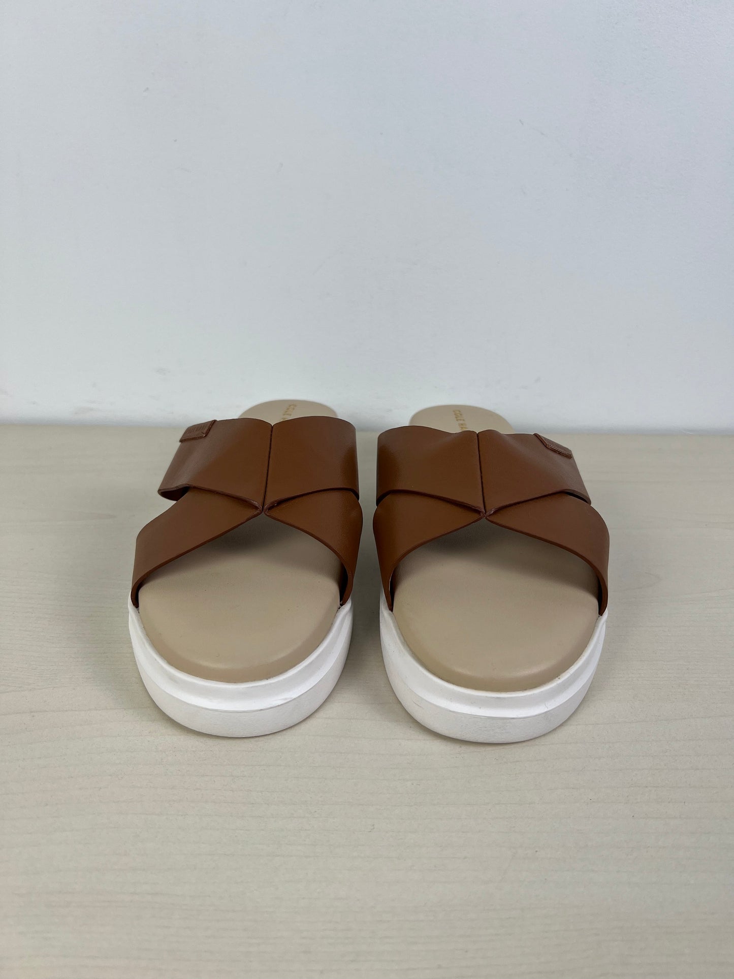 Brown & White Sandals Flats Cole-haan, Size 8