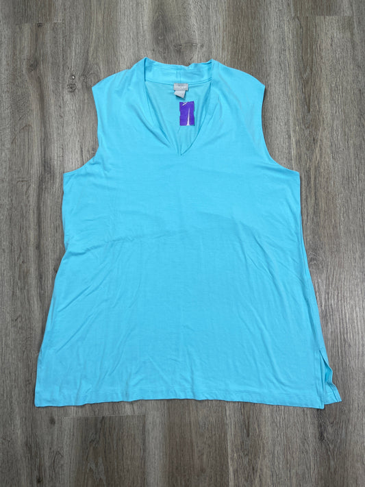 Blue Top Sleeveless Chicos, Size Xl