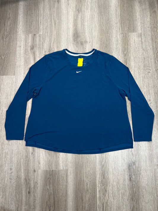 Athletic Top Long Sleeve Crewneck By Nike Apparel In Blue, Size: 1x