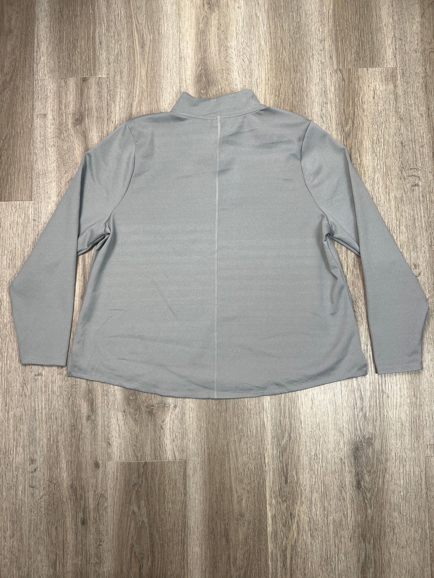 Athletic Top Long Sleeve Collar By Nike Apparel In Grey, Size: 1x