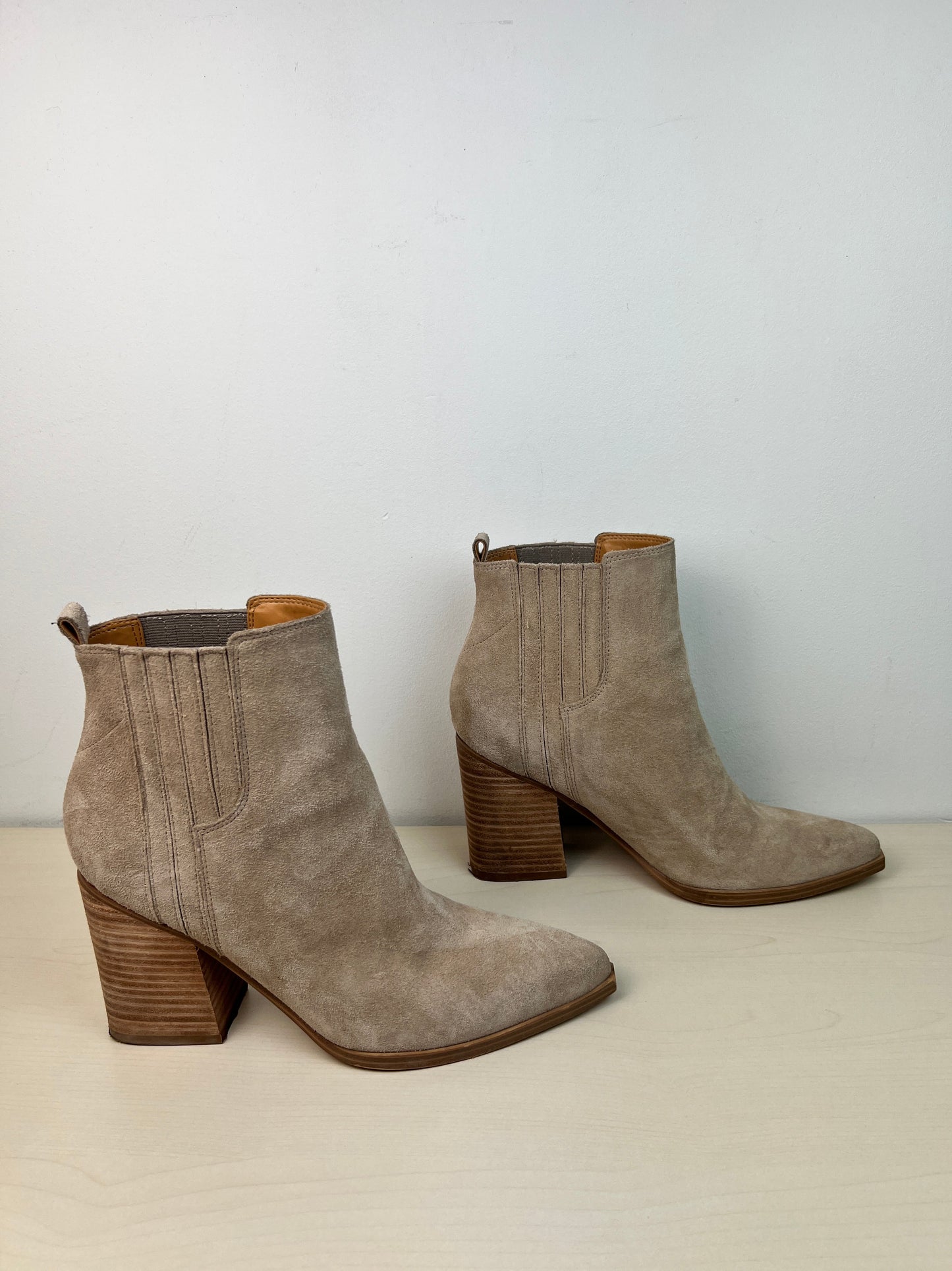 Boots Ankle Heels By Marc Fisher In Tan, Size: 9.5