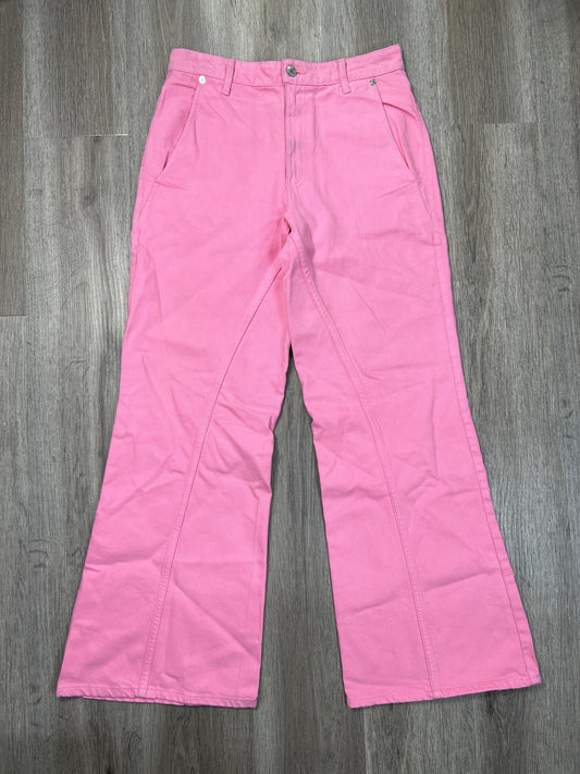 Jeans Wide Leg By Zara In Pink Denim, Size: 6