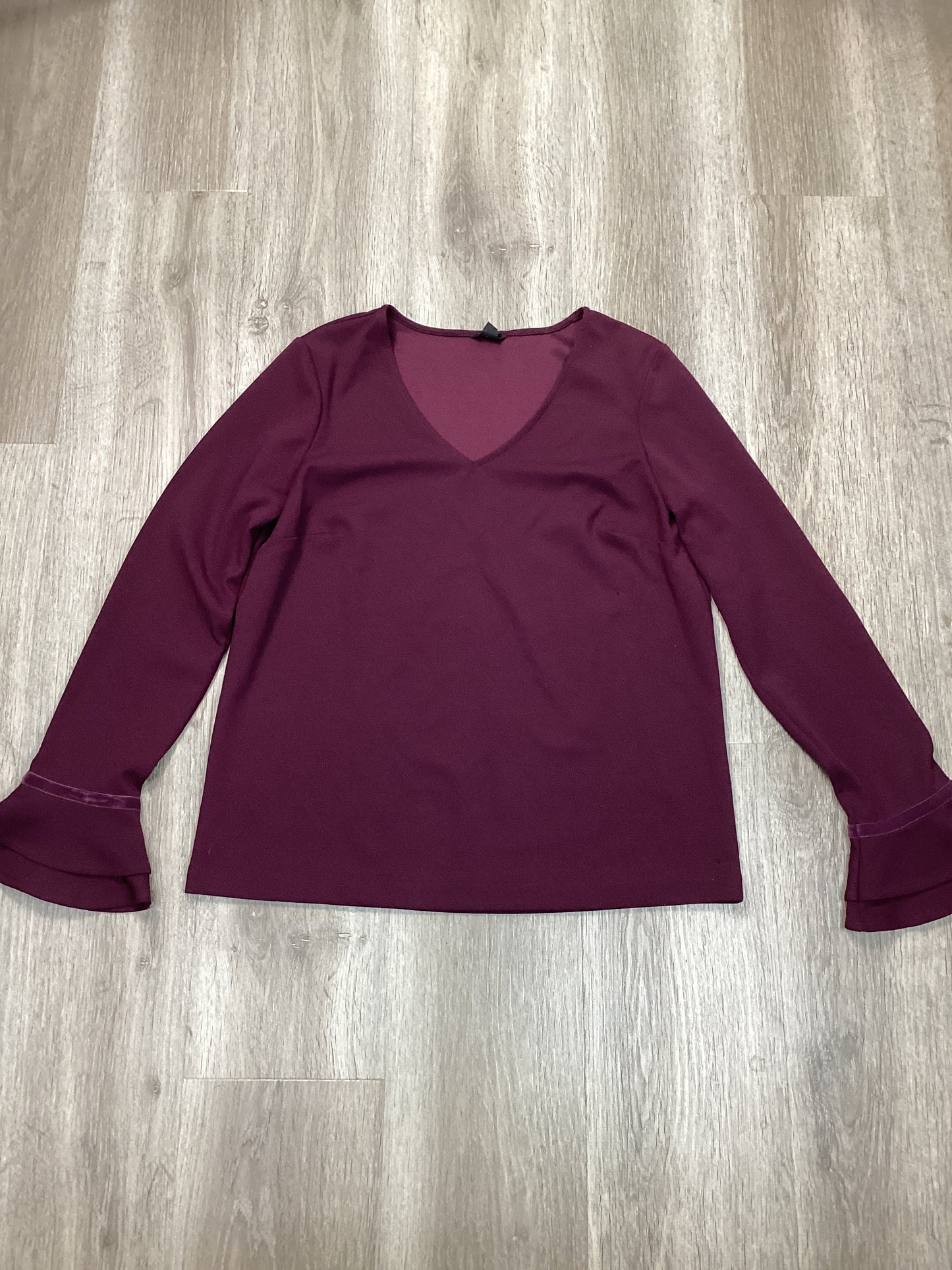 Blouse Long Sleeve By Ann Taylor In Maroon, Size: S