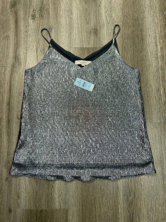 Blouse Sleeveless By Loft In Silver, Size: Sp