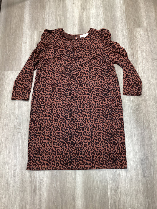 Dress Casual Midi By Loft In Leopard Print, Size: L