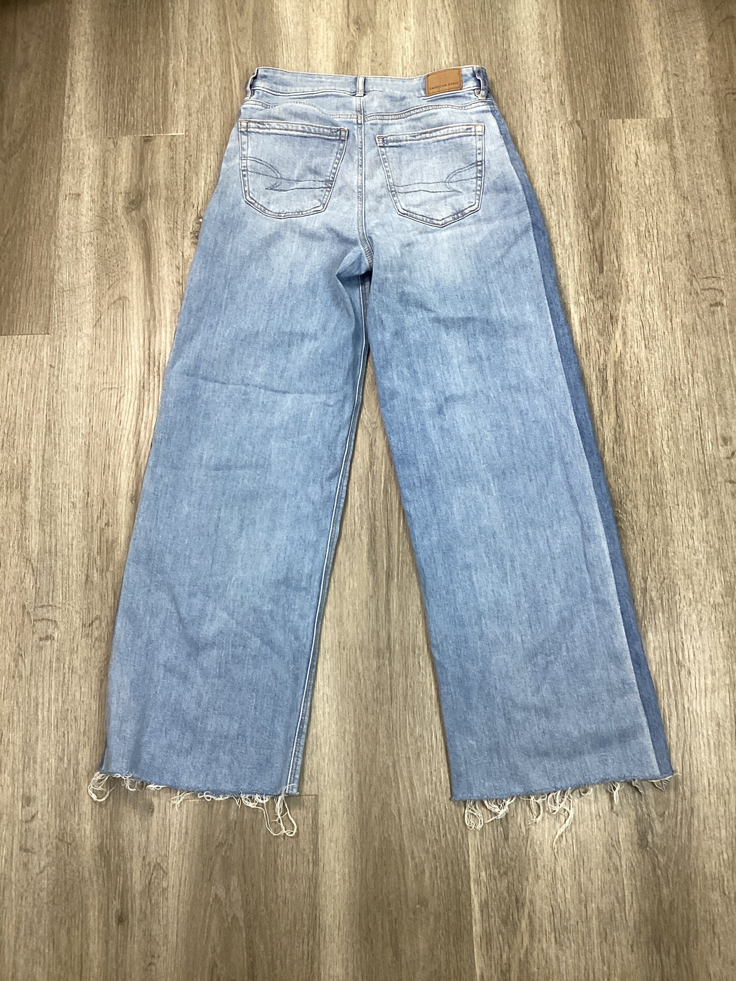 Jeans Wide Leg By American Eagle In Blue Denim, Size: 0