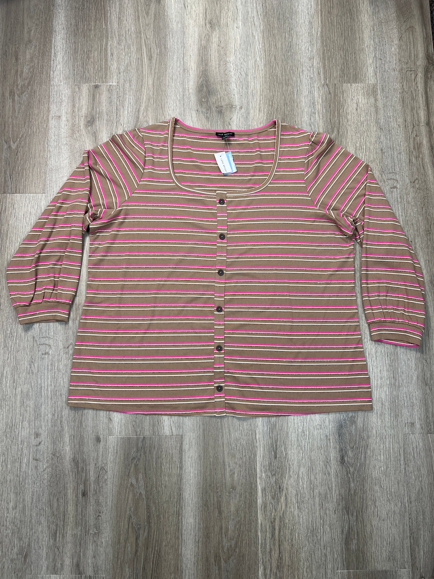 Top Long Sleeve By Lane Bryant In Striped Pattern, Size: 4x